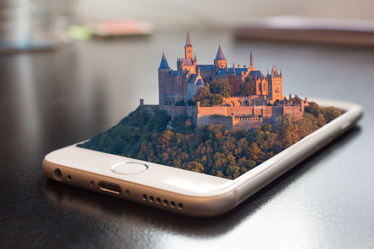 A Smartphone app that shows a castle coming out of it. Apps